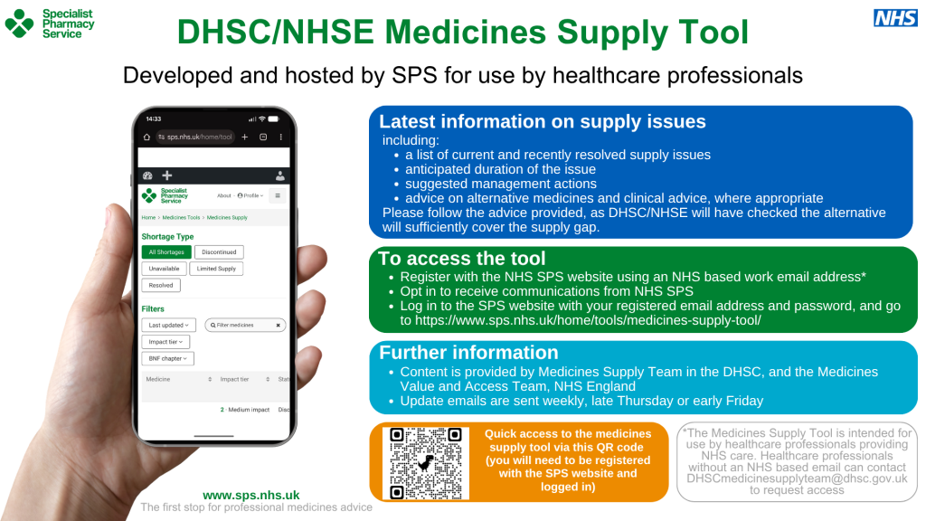 DNSC/NHSE Medicines Supply Tool screensaver